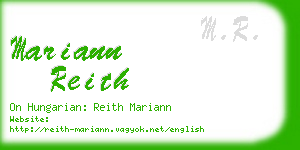 mariann reith business card